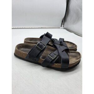 Birki's Sandals Shoes Womens Size 8 Navy Blue Cross Strap Comfort Germany